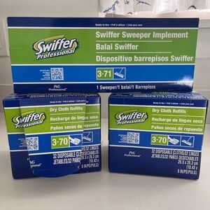 Swiffer Professional Cleaning System Sweeper Mop with 62 Dry Cloth Refills Kit